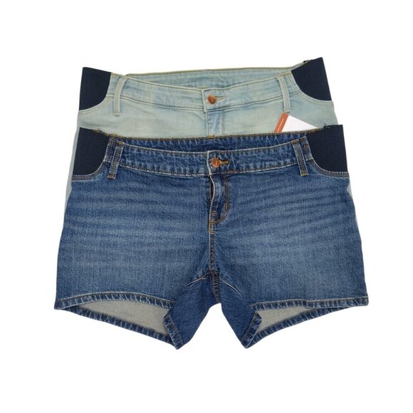 Isabel Women's Maternity Denim Shorts, 2-Pack, with Stretch Side Panels, Size 8 - Picture 7 of 10